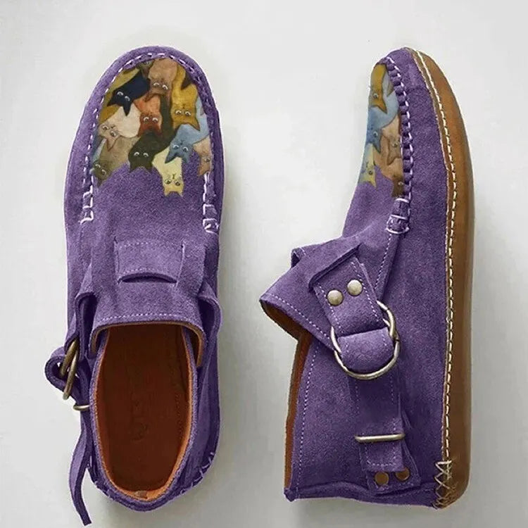 Flannery | Whimsical Cat Detail Casual Loafers