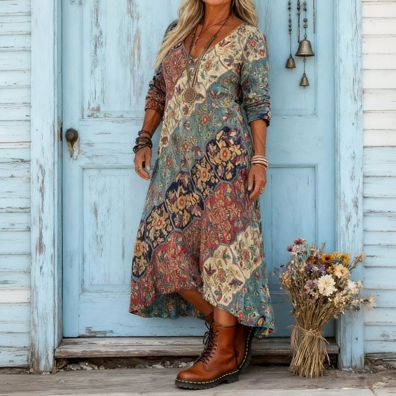 Orelia | Bohemian Patchwork Print Maxi Dress