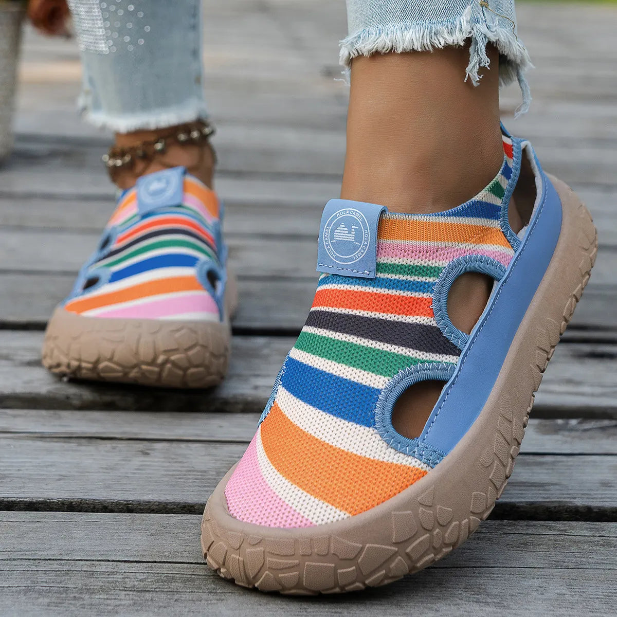 Elvara | Cushioned Cutout Walking Shoes