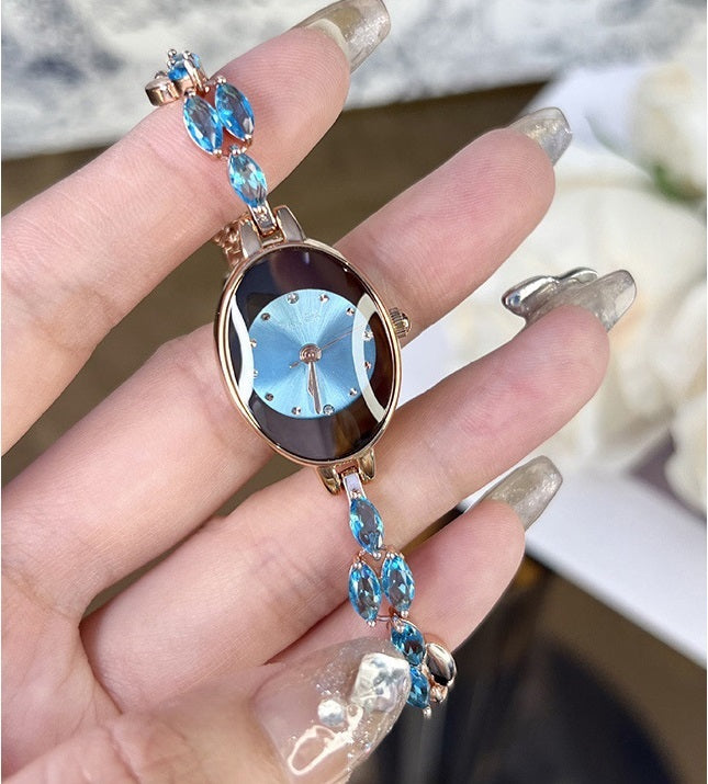 Elyzoria | Oval Crystal Bracelet Watch