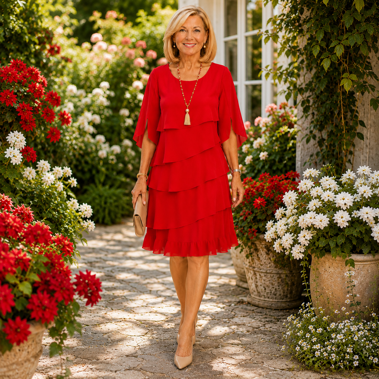 Juliette | Sophisticated Tiered Midi Dress