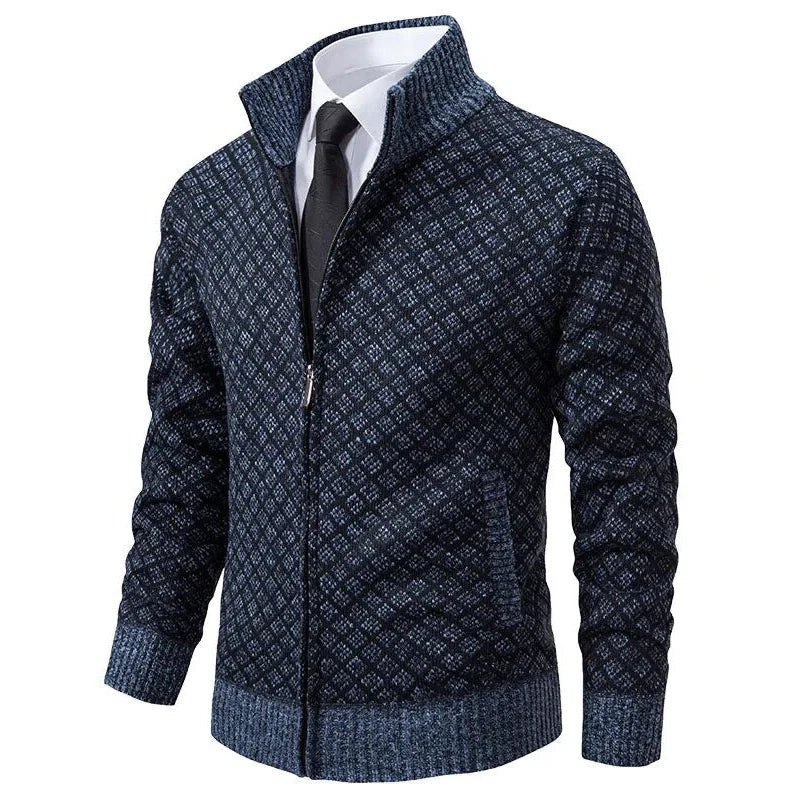Whitaker | Patterned Zip Front Knit Cardigan