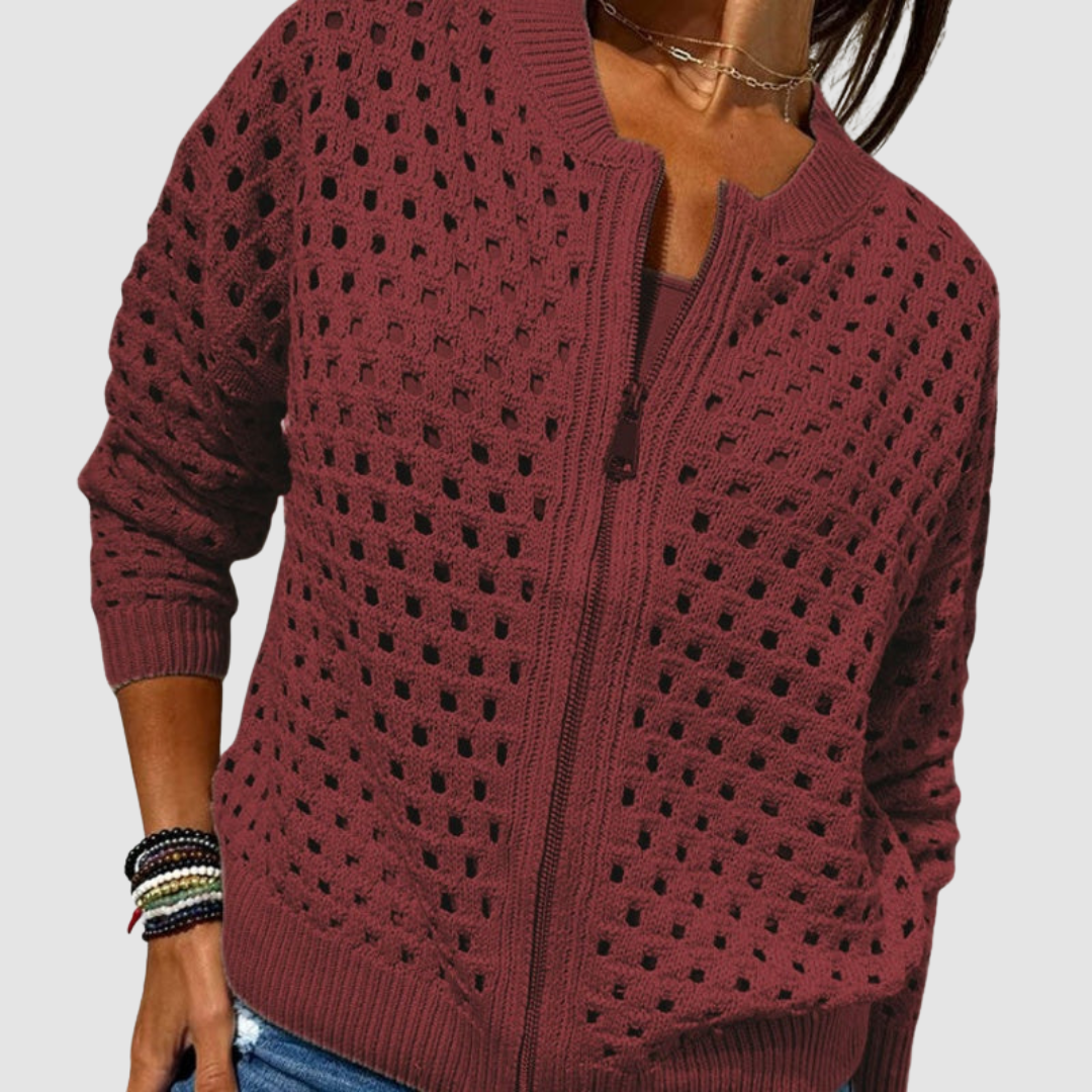 Cordelia | Textured Open Weave Cardigan