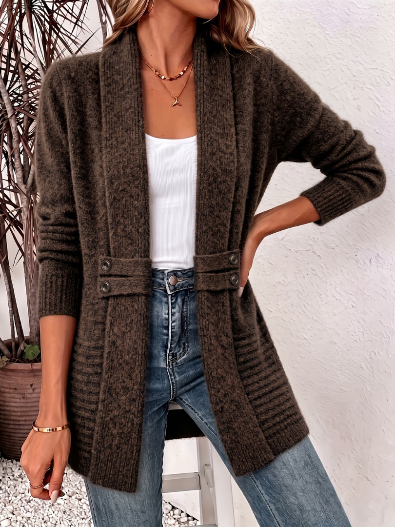 Ivonelle | Ribbed Knit Open Cardigan