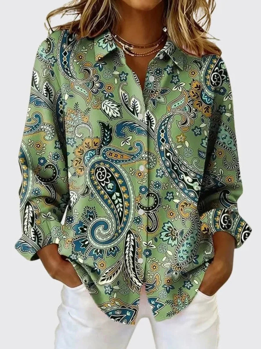 Greta | Colourful Paisley Collared Blouse