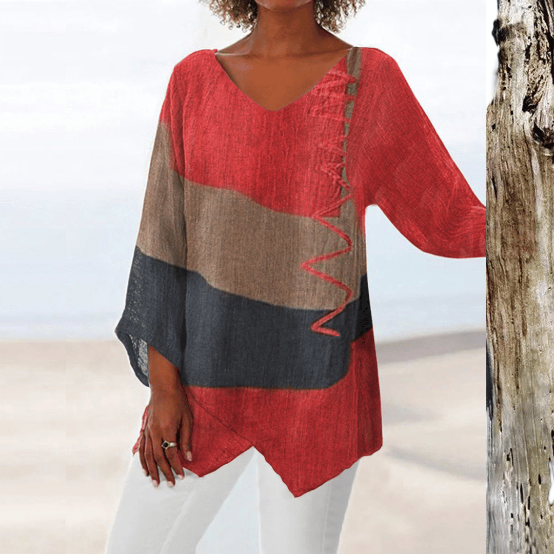 Solene | Colour Block Tunic Blouse