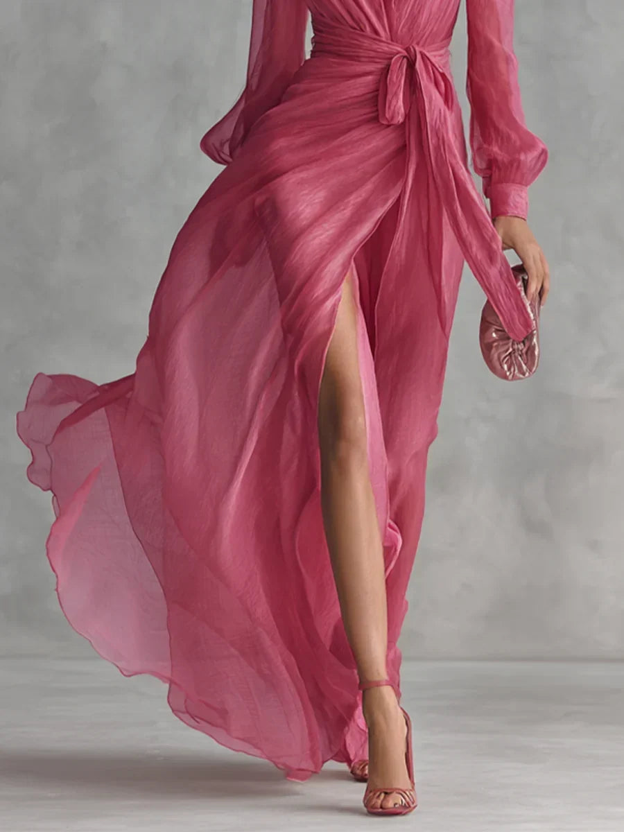 Floris | Flowing Tie Waist Maxi Dress