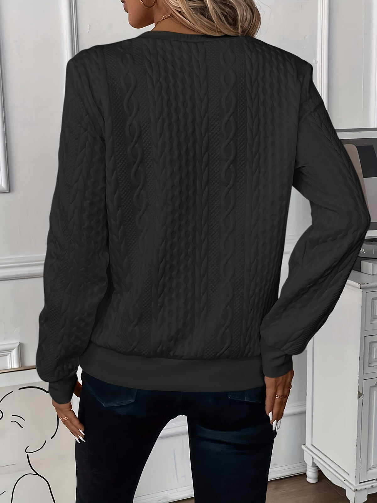 Ysabet | Cable Knit Half Zip Sweater