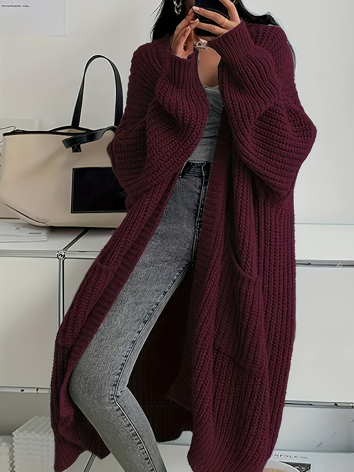 Iolanthe | Textured Pocket Long Cardigan