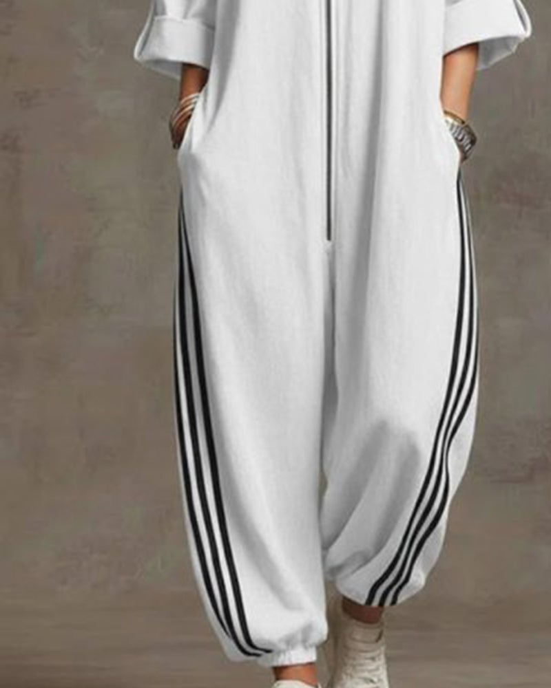 Zylarenne | Zip Front Oversized Jumpsuit