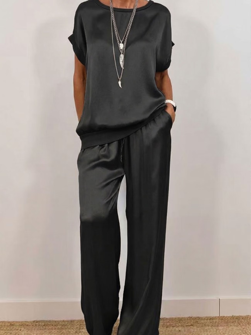 Lysandra | Satin Touch Lounge Two Piece Set