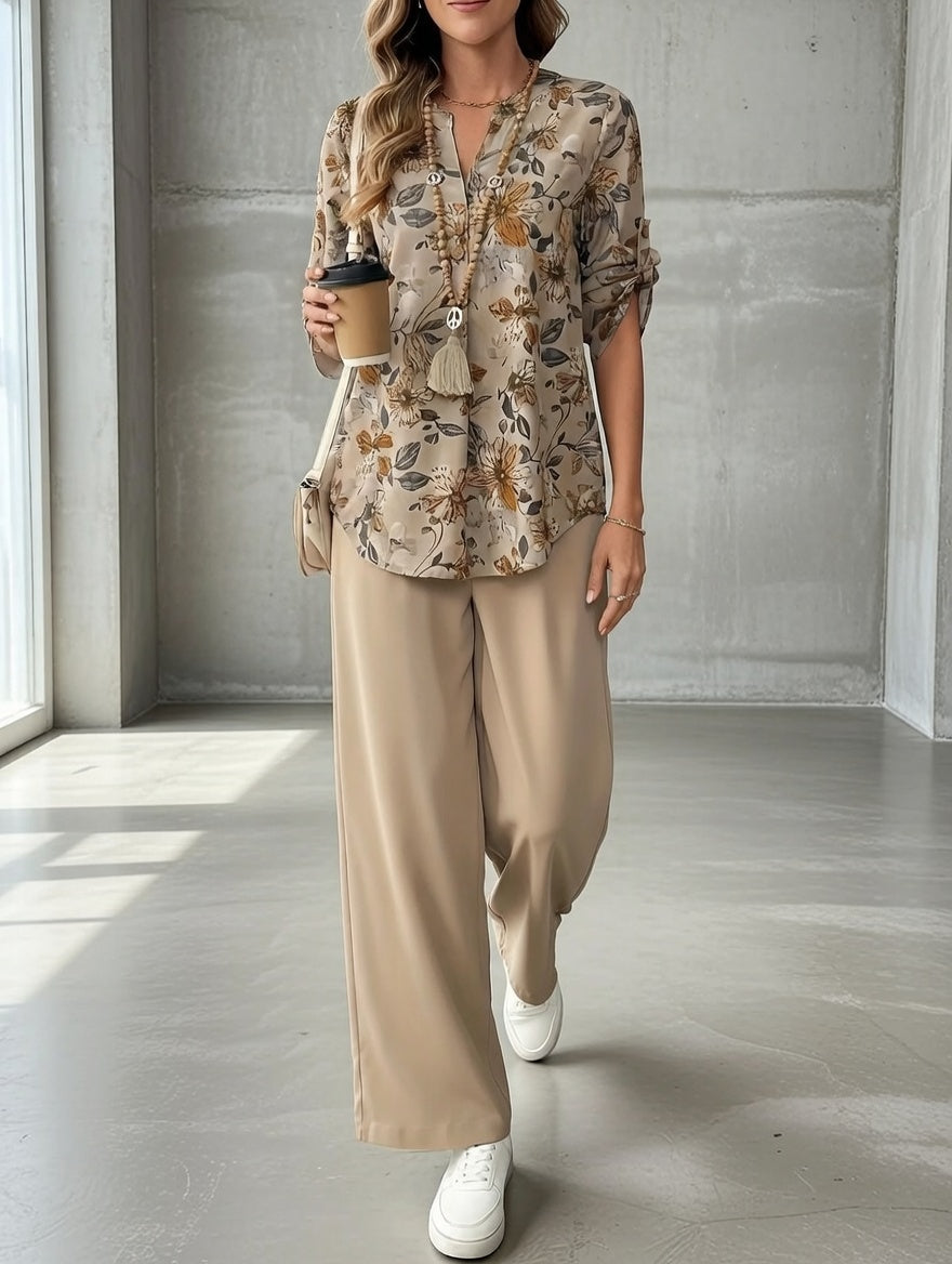 Virelia | Relaxed Wide Leg Two Piece Set