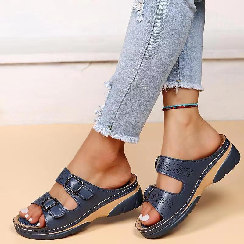 Lysoria | Double Buckle Comfort Sandals