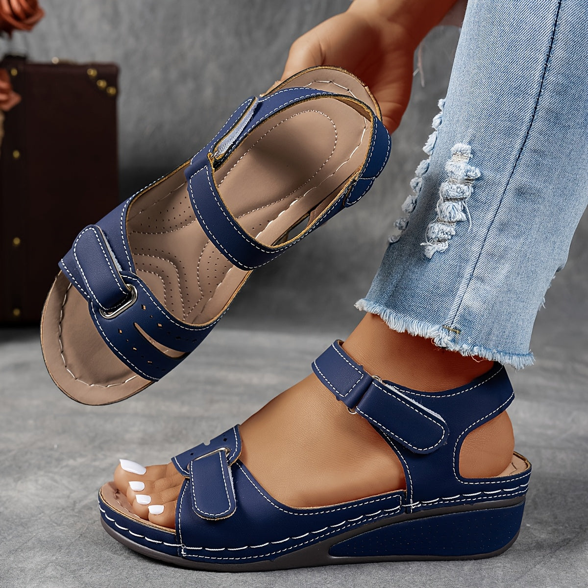 Meliora | Adjustable Strap Comfort Wedge Sandals