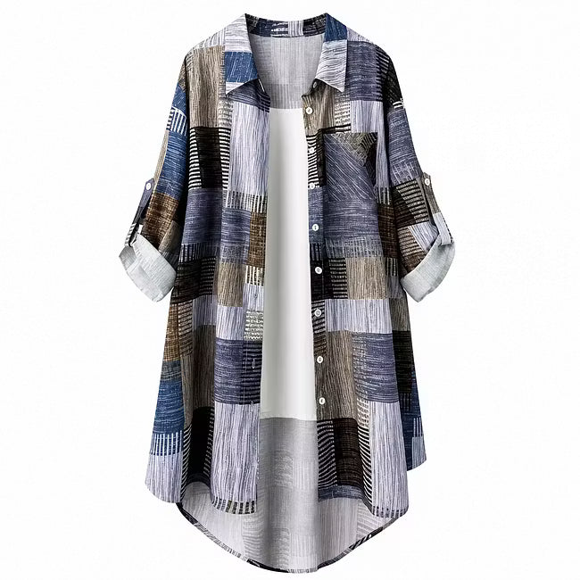 Leovina | Relaxed Printed Button Front Jacket
