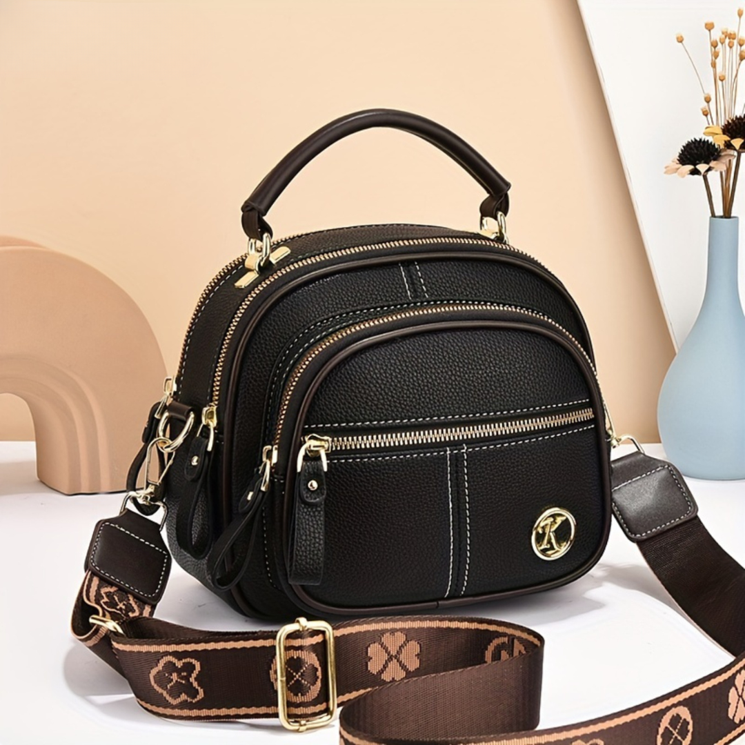 Elarose | Double Zip Crossbody Shoulder Bag