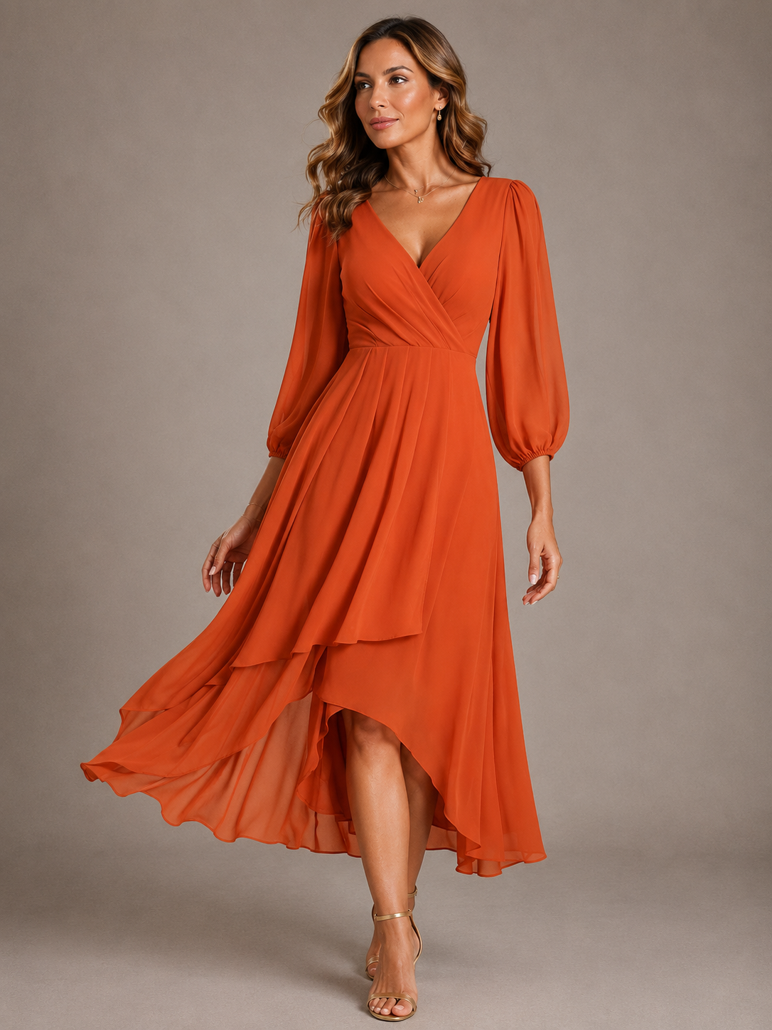 Delavine | Graceful High Low Wrap Dress