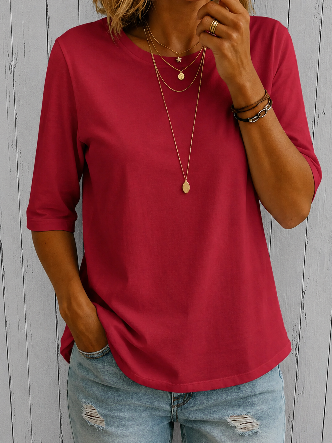 Brivana | Relaxed Half Sleeve Everyday Blouse