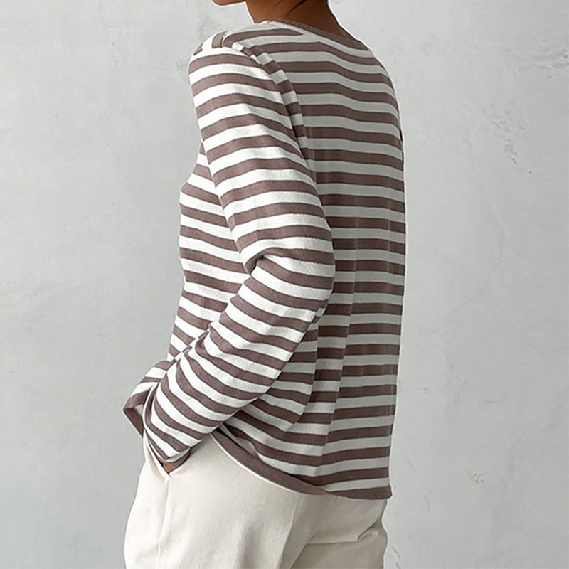 Orlaith | Casual Striped Long Sleeve Sweater