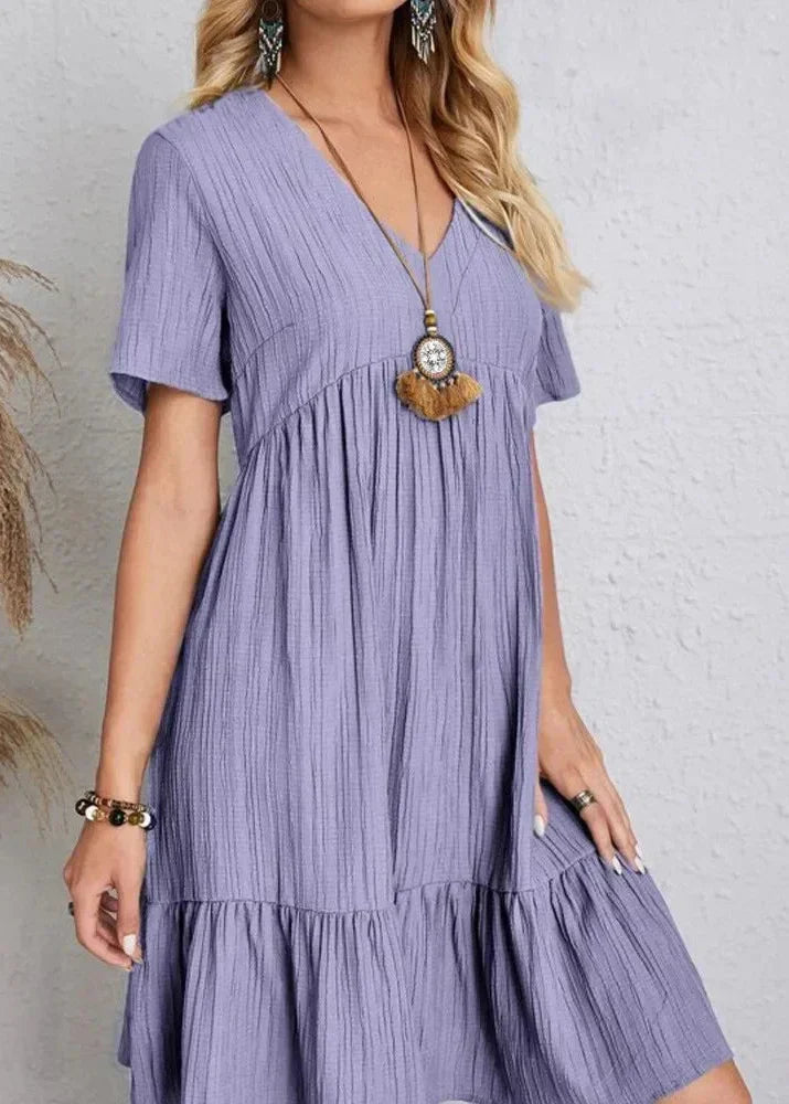 Fiorenza | Textured Babydoll Mini Dress