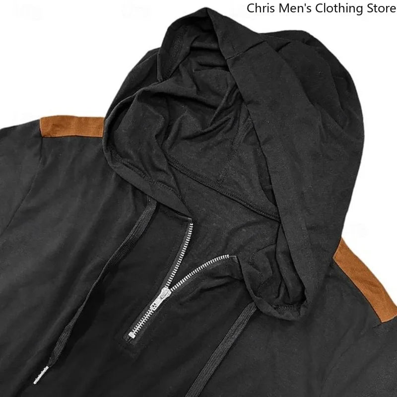 Weston | Contrast Shoulder Half Zip Hoodie