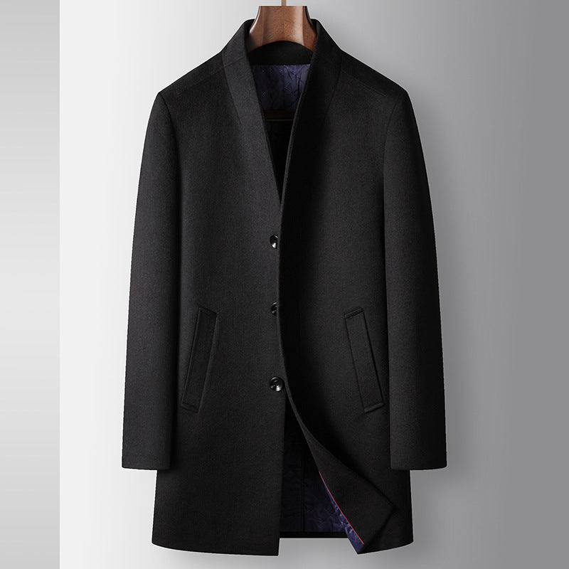 Kerrick | Tailored Stand Collar Long Coat