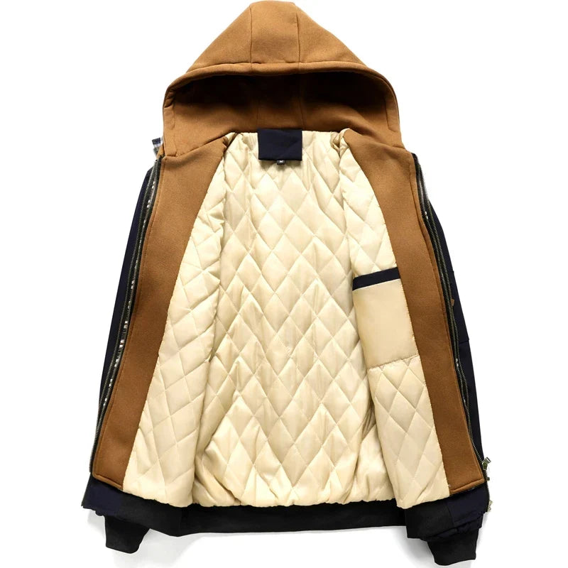 Auberon | Layered Hooded Bomber Jacket