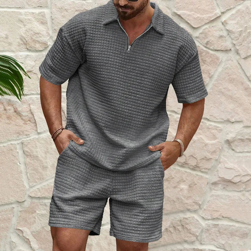 Bastian | Waffle Knit Summer Two Piece Set