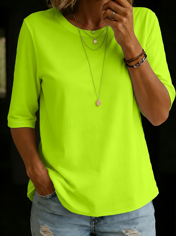 Xavina | Soft Touch Round Neck Blouse