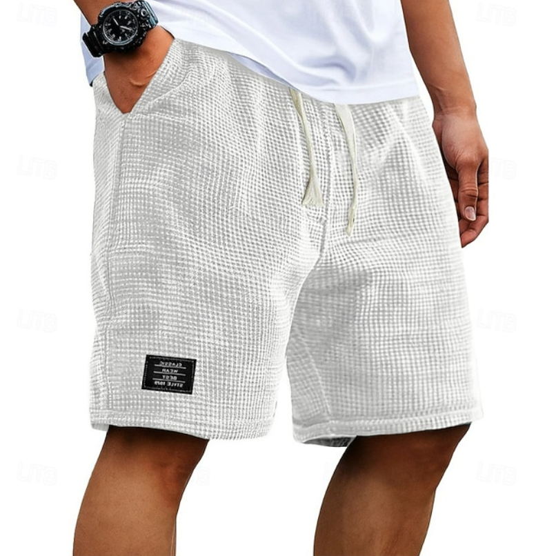 Quillon | Waffle Knit Drawstring Shorts