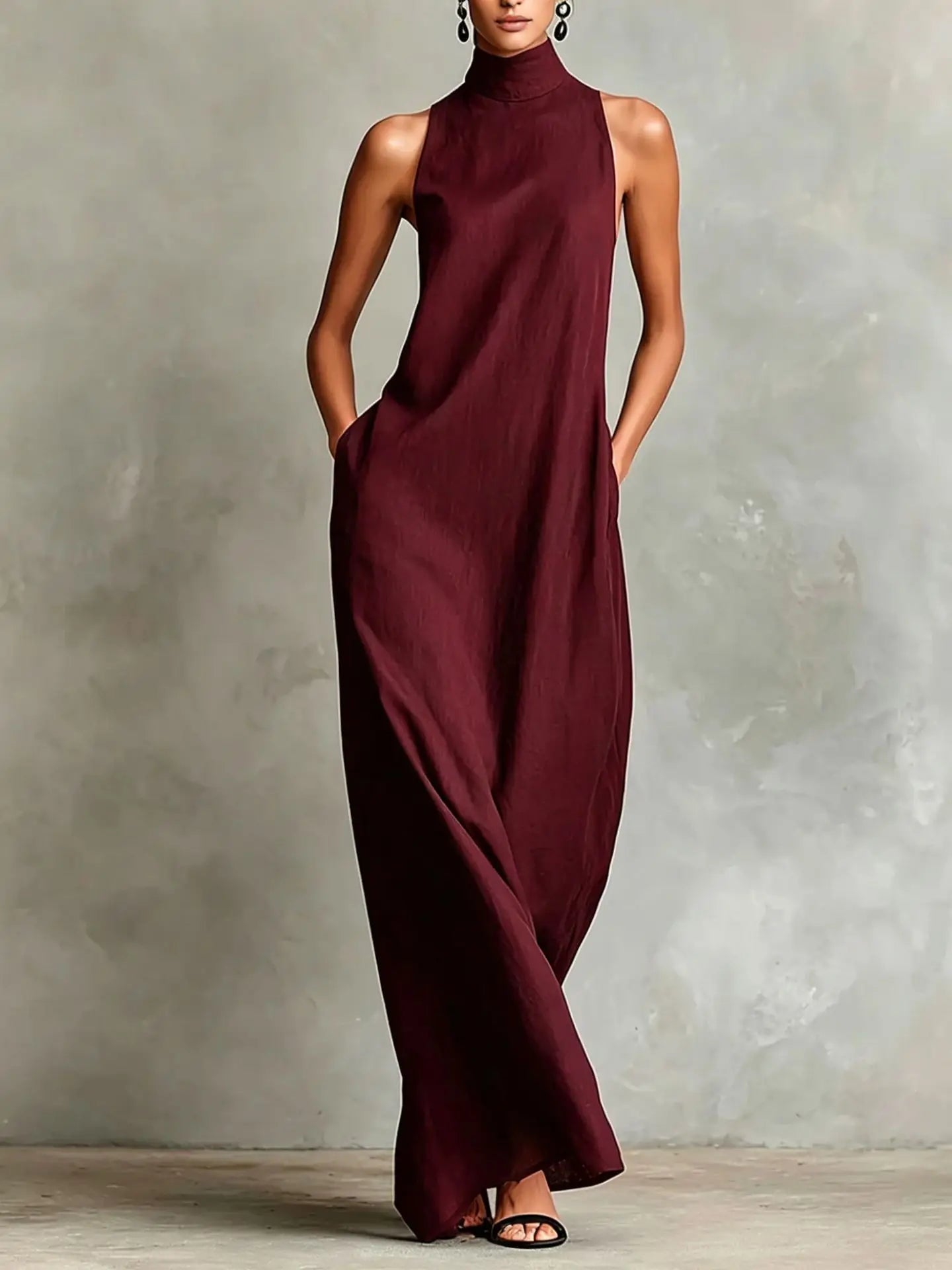 Jessenia | Minimalist Pocket Maxi Dress