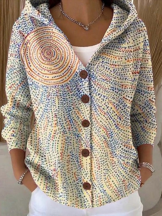Yareli | Cozy Patchwork Hooded Cardigan