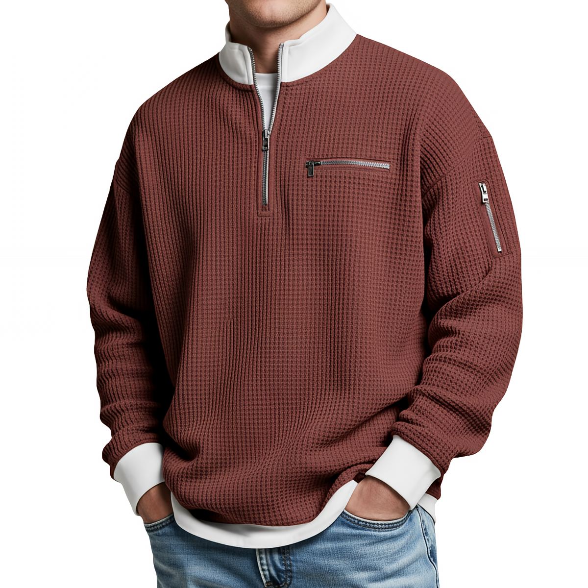 Daven | Casual Half Zip Pocket Sweatshirt