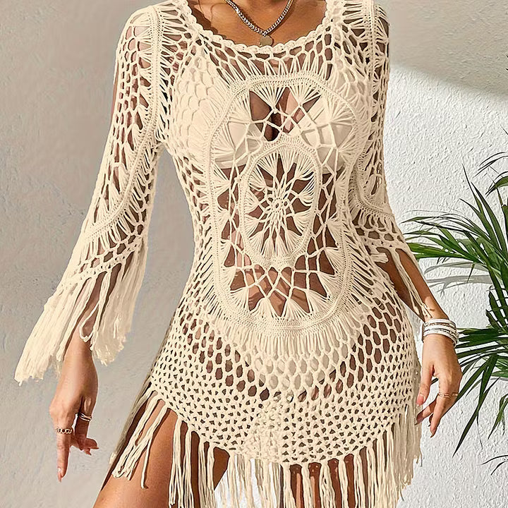 Azelie | Crochet Fringe Beach Cover Up