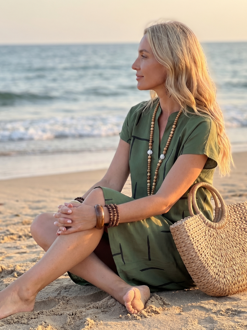 Solenya | Printed Casual Midi Dress