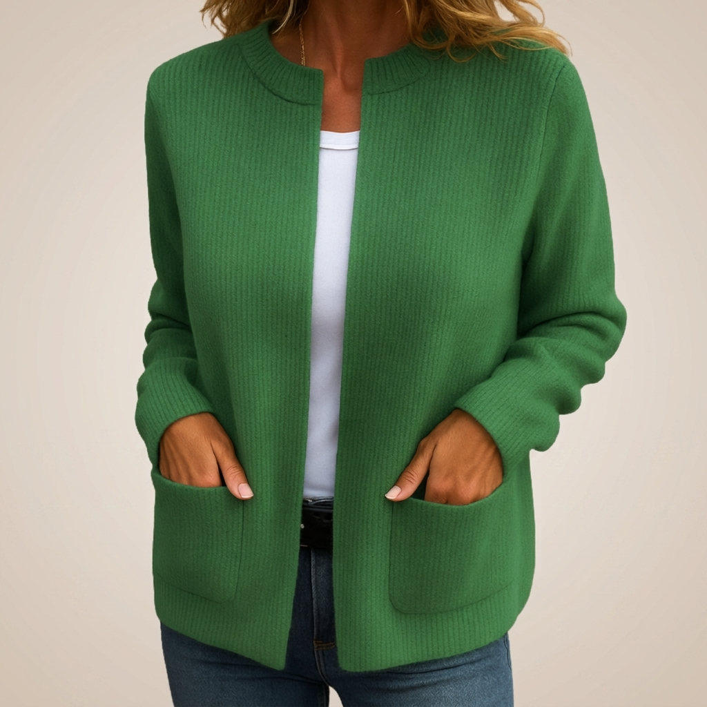 Fabiola | Classic Open Front Knit Cardigan
