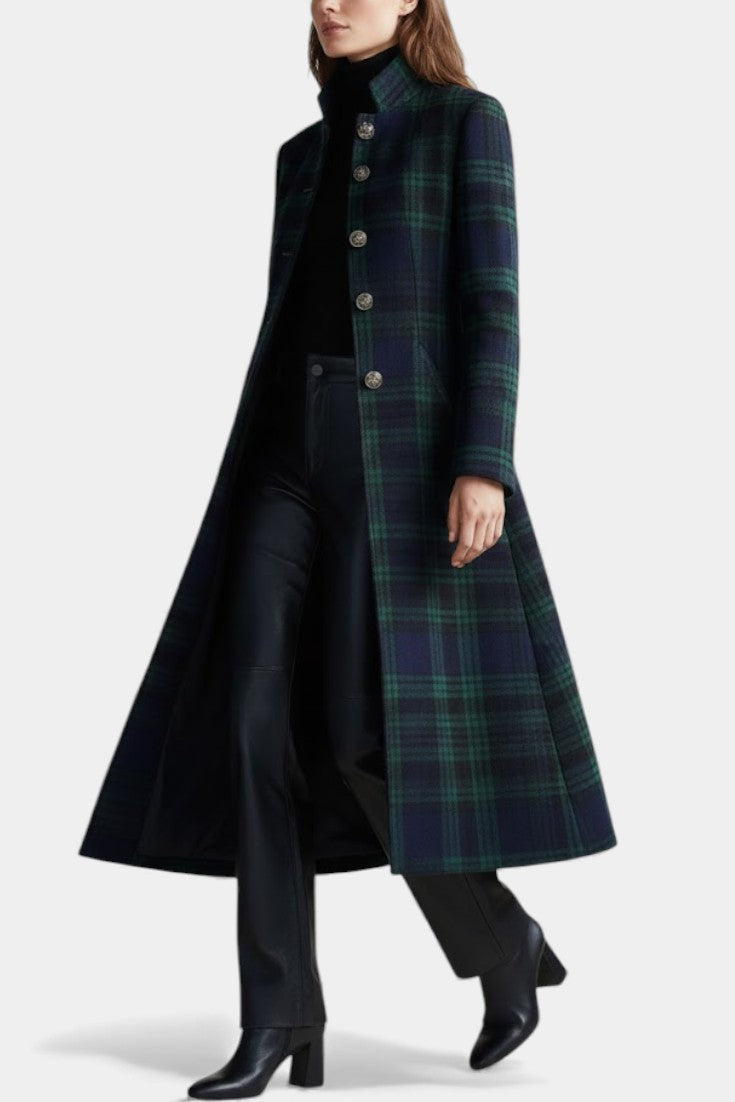 Zelda | Refined Plaid Long Coat