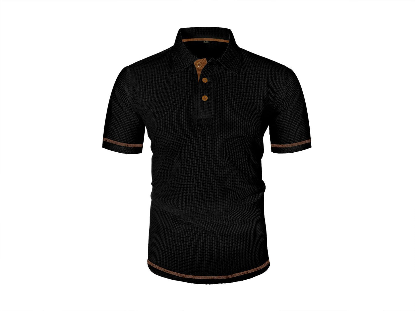 Calviero | Textured Button Polo Shirt