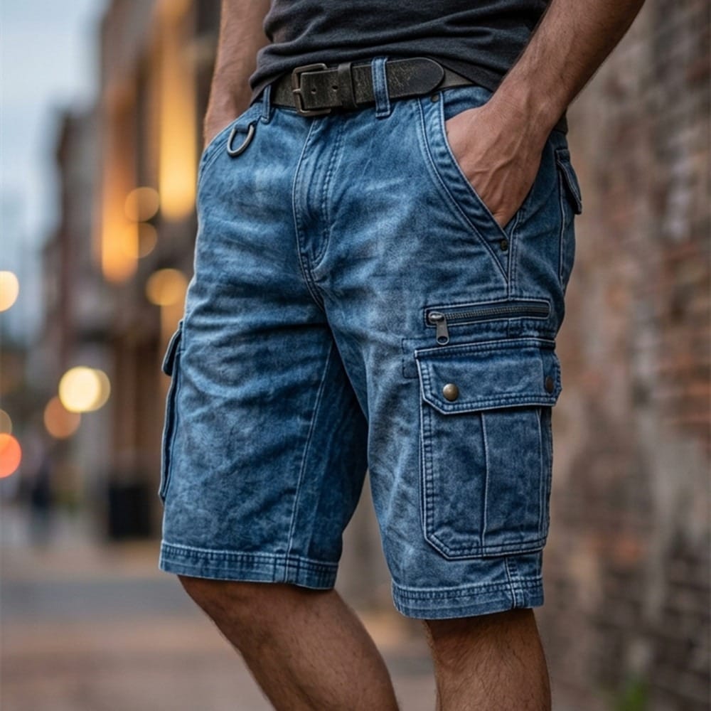 Godric | Vintage Wash Utility Cargo Shorts
