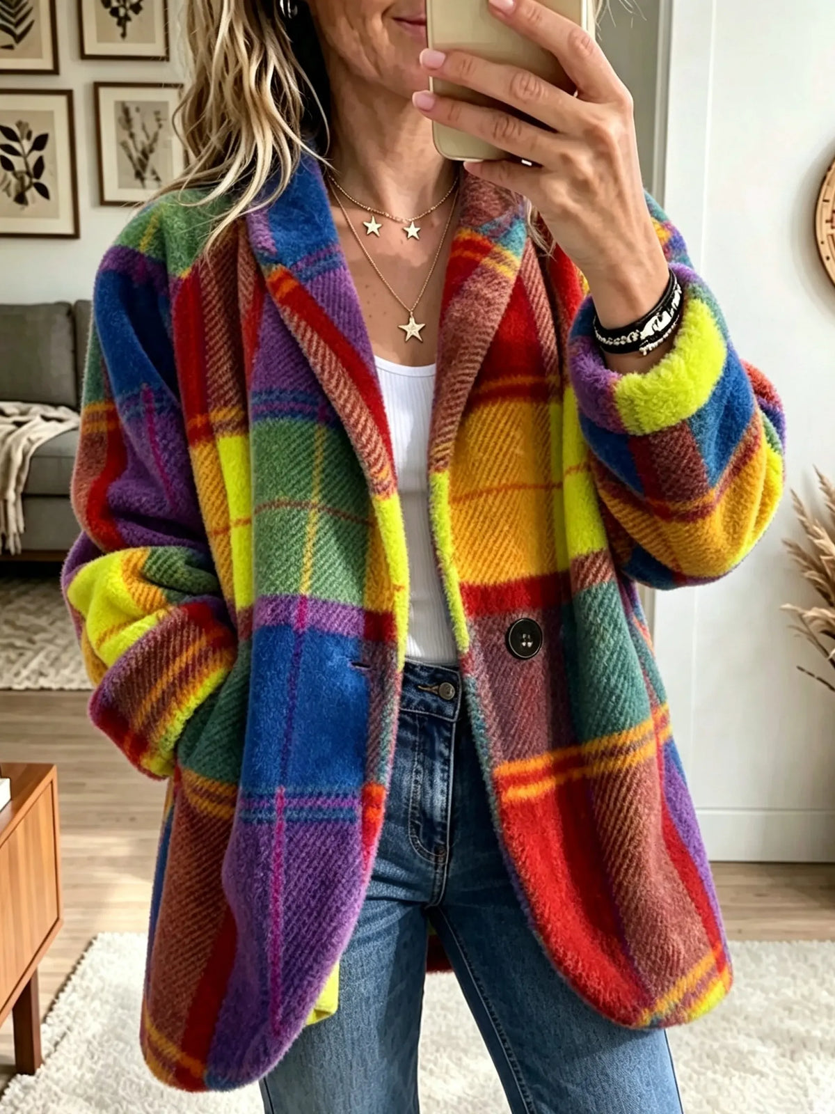 Dulcibella | Vibrant Plaid Pocket Jacket