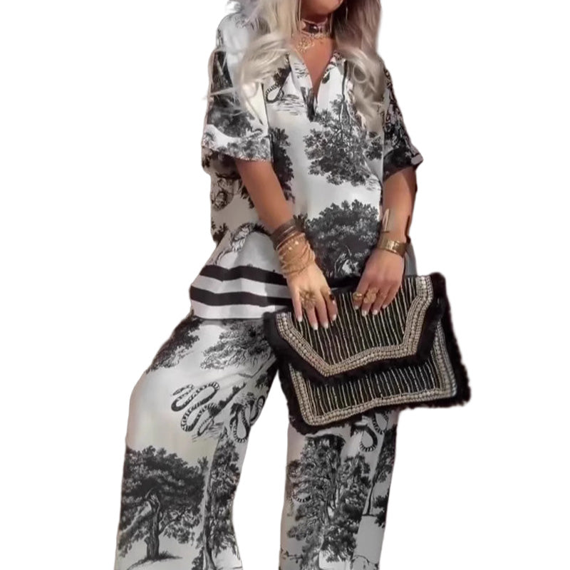Solviera | Printed Wide Leg Jumpsuit