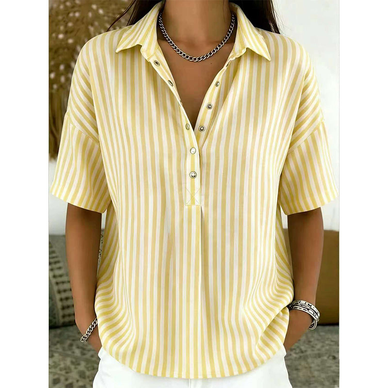Nyra | Vertical Stripe Relaxed Blouse