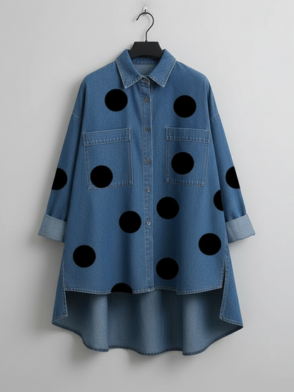 Coralie | Polka Dot Button Front Blouse