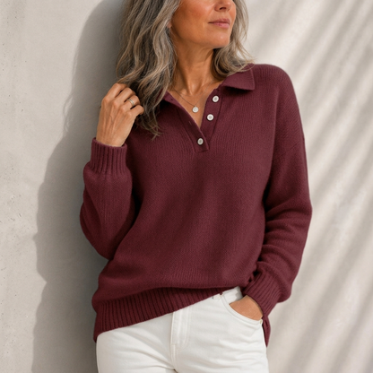Ismay | Soft Collared Knit Sweater