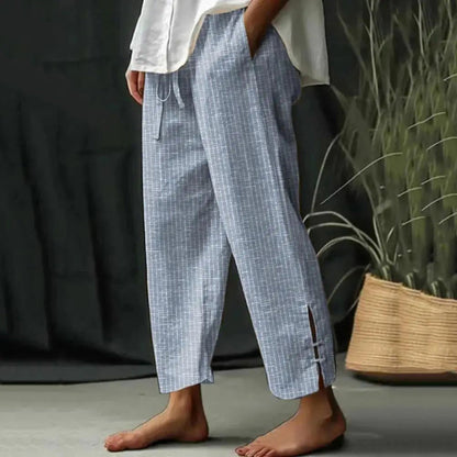 Soleil | Textured Relaxed Fit Cropped Trousers