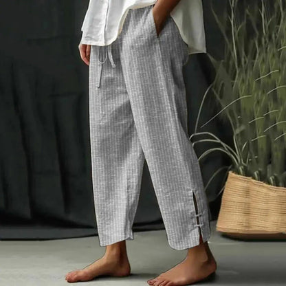 Soleil | Textured Relaxed Fit Cropped Trousers