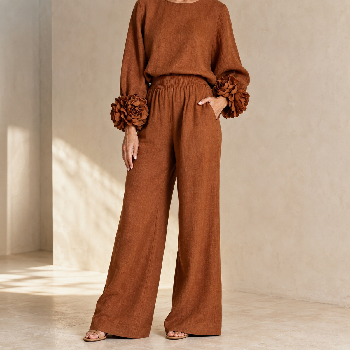 Lisette | Elegant Flower Detail Two Piece Set
