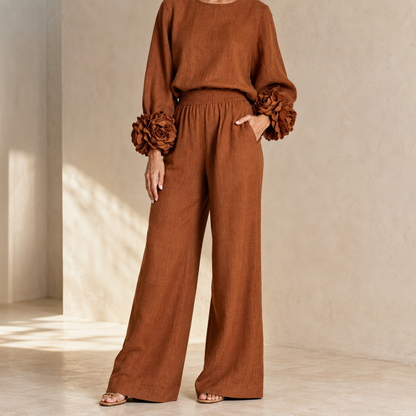 Lisette | Elegant Flower Detail Two Piece Set