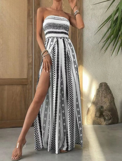 Annelise | Strapless Bohemian Maxi Dress