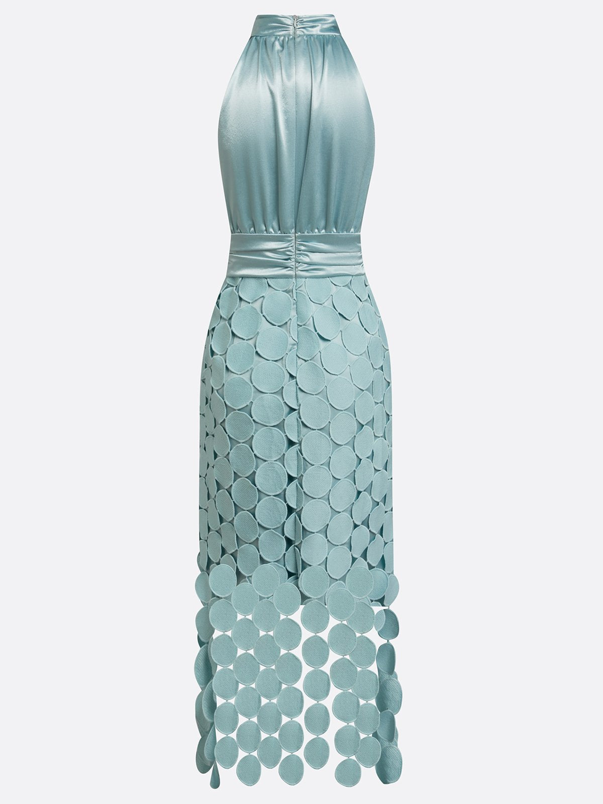 Giovelle | Satin Neck Evening Midi Dress